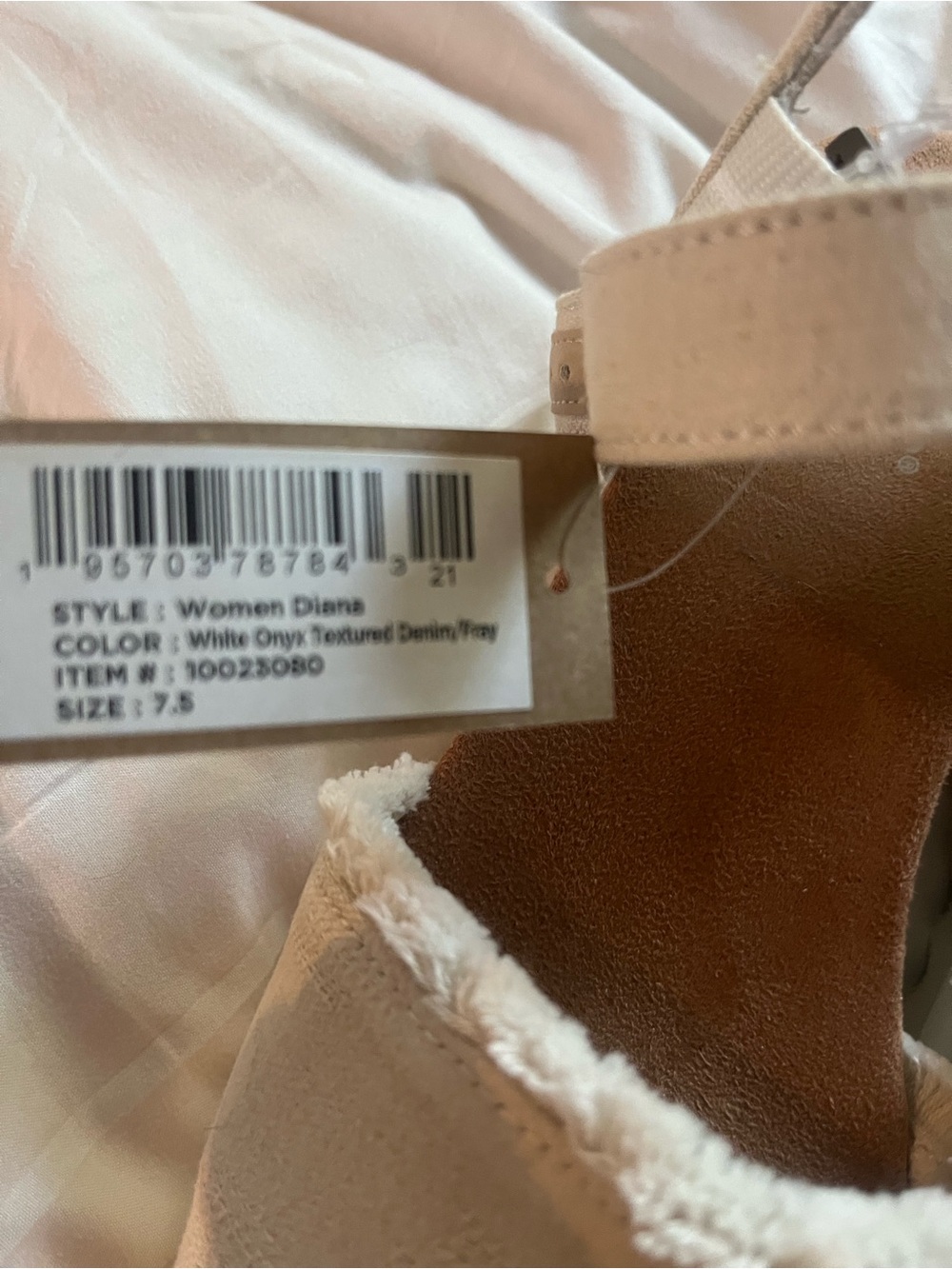 Toms White Canvas Wedge Sandals with Frayed Trim - Picture 4 of 4